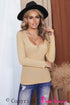 U Neck Button Knit Long Sleeve Top